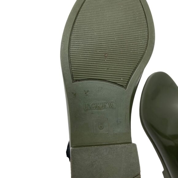 J Crew Chelsea Outdoor Stretch Inset Ankle Rain Boots Olive Green Women's 6 - Picture 9 of 10